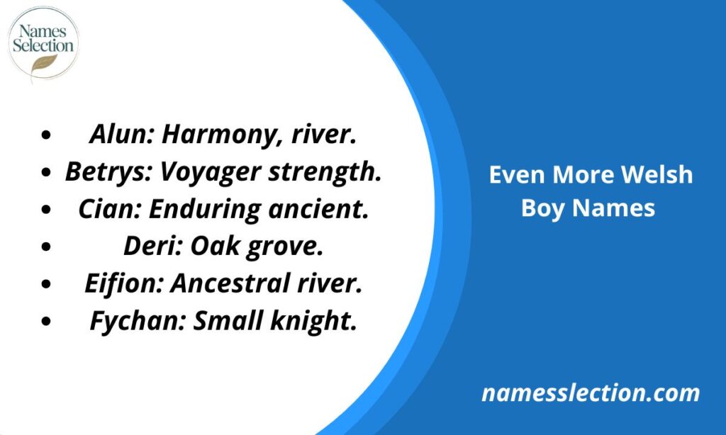 Even More Welsh Boy Names