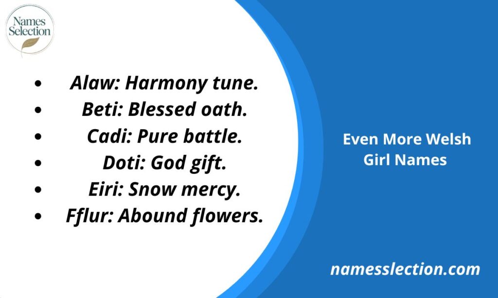 Even More Welsh Girl Names