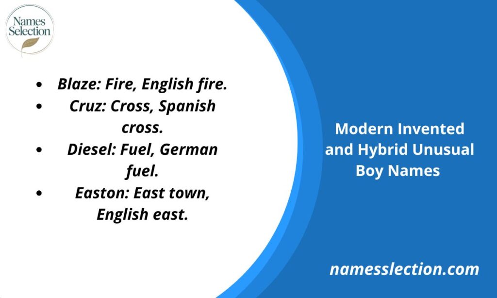 Modern Invented and Hybrid Unusual Boy Names 