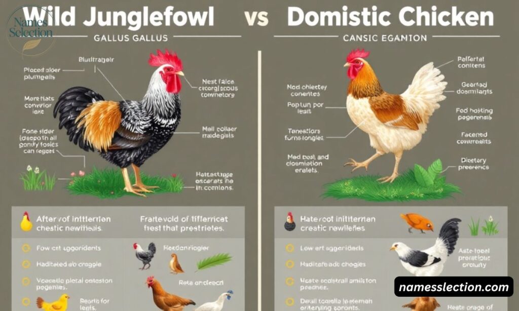 Difference Between Wild Junglefowl and Domestic Chicken