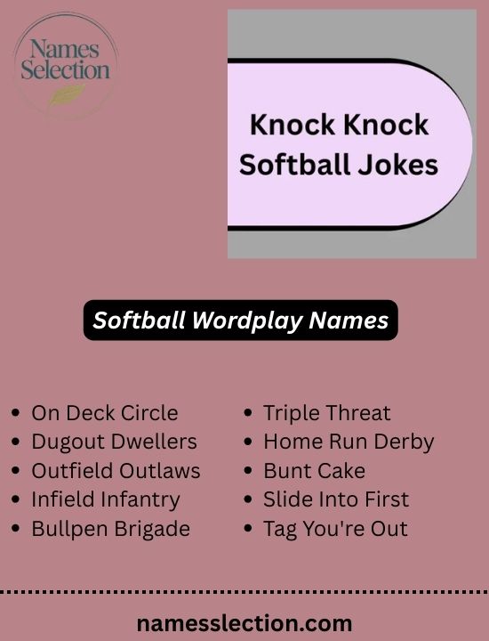 Softball Wordplay Names