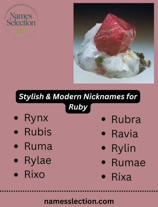 Stylish & Modern Nicknames for Ruby