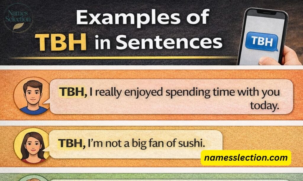 Examples of TBH in Sentences