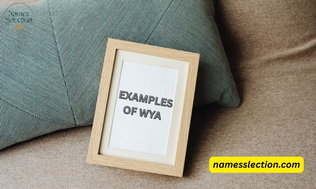 Examples of WYA in Sentences