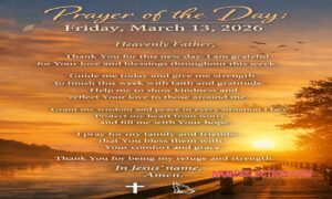 Prayer of the Day: Friday, March 13, 2026