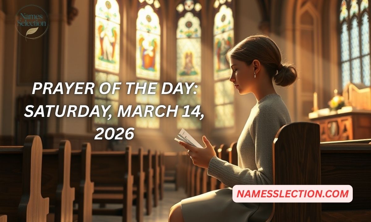 Prayer of the Day: Saturday, March 14, 2026